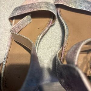Wonder Nation Pink and Silver Sandals with Metallic Straps